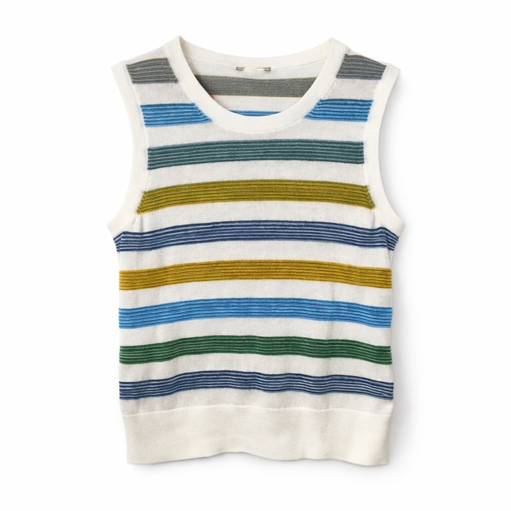 Brooks Brothers Supima Cotton Striped Shell Tank Top Multicolor Women’s Large
